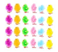 KONTONTY 36 pièces Décoration de Pâques Poussins Cartoon Colorés pour Fête Accessoires de Décorations et