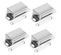 KONTONTY 4 Ensembles Loquets Magnétiques Acier Inoxydable Pour Armoire Et Fermeture Sécurisée Pour Placards Cuisine Et Meubles Butée Porte Magnétique Polyvalente Résistants Et 2 Pièces * 4