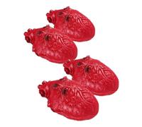 KONTONTY 4 Pièces Décoration Halloween Cœurs Humains Faux Sanglants Prop Réaliste pour Fête Ambiance Effrayante