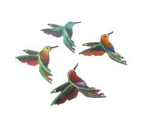 KONTONTY 4 Pièces Décoration Murale En Fer Oiseau Butineur Pour Maison Ornement Suspendu Forme D'oiseau Butineur