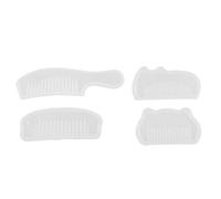 KONTONTY 4 Pièces Moules Silicone Résine pour DIY Peigne Translucide Moulage Bijoux Résistant Haute Température Finition Claire