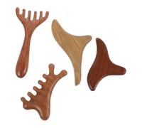 KONTONTY 4 Pièces Outils de Massage en Bois pour Dos et Cou, Peigne Large et Triangulaire à Surface Lisse, Soulage les Muscles Prise Confortable, Post-exercice Domicile