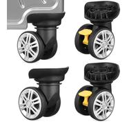 KONTONTY 4 Pièces Roues de Valise de Rechange, roulettes Pivotantes pour Bagages et Valise, Abs Noir, Installation Facile, pour Suitcase et Luggage