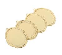 KONTONTY 4 Pièces Supports de Pendentifs Ovales Métal Doré Baroque pour Création de Bijoux DIY Cadres de Pendentifs avec Structure Sécurisée pour Perles Accessoires pour Colliers et