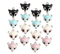 KONTONTY 40 Pièces Pendentifs Alliage de Petite Renarde de Charms Colorés pour Bijoux Diy Accessoires pour Colliers Bracelets et Décorations