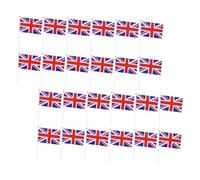 KONTONTY 40 Pièces Petits Drapeaux Royaume-uni à Bâtonnets à Main Léger et Portable pour Célébrations Nationales Fêtes et Événements Britanniques