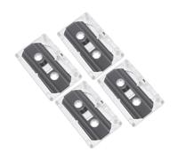 KONTONTY 4pièces Blank Audio Cassette Tapes with Transparent Case for DIY Recording Retro Music and Teaching Materials
