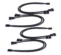 KONTONTY 4pièces Câble Répartiteur Pwm Broches Femelles Vers Broches Mâles Adaptateur Pour Ventilateur Cpu Ordinateur Câble Alimentation Avec Manchon Noir