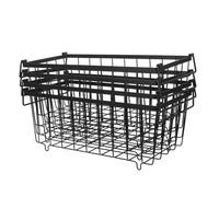 KONTONTY 4pièces Panier De Rangement Métallique Pour Congélateur Avec Poignées Bacs De Stockage Pour Réfrigérateur Organisateur Aliments