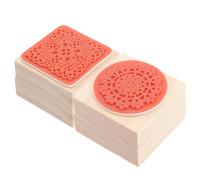 KONTONTY 4pièces Tampons Bois Rond Et Carré Avec Motifs De Dentelle Tampons Diy Pour Scrapbooking Cartes Créatives Et Loisirs Créatifs