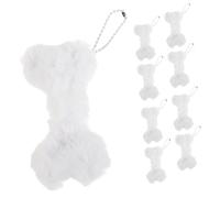 KONTONTY 5 Pièces Pendentif De Poupée Porte Cles Accessoires Porte-clés Filles pour à Ornements en Os De Chien Porte-clés Animé Peluche Blanche