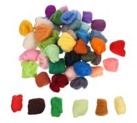 KONTONTY 50 Pièces Laine Cardée Colorée pour Aiguilles Kit de Laine Douce DIY pour Travaux Manuels Matériel de Feutrage pour Débutants Assortiment Couleurs pour Projets de Tissage et