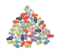 KONTONTY 50 Pièces Perles Poisson Céramique Multicolores Perles Écaille Porcelaine à Motif Vague Accessoires DIY Bijoux Faits Main Spacer Beads pour Bracelets et Colliers
