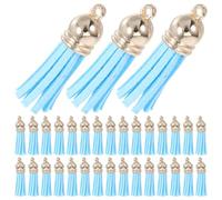 KONTONTY 50 Pièces Pompons Cuir PU pour Porte-clés DIY Breloques Colorées avec Boucle Accessoires de Décoration pour Sacs Bijoux et Téléphone Charms Artisanaux pour Créations Personnalisées