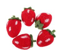 KONTONTY 5pièces Lot de Décorations Feutre De Forme De Fraise Pendentifs Soi-même Matériel Artisanal pour Fête Anniversaire Fabrication De Bijoux
