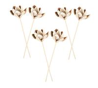 KONTONTY 6 Pièces Bâtons Diffuseurs Rotin Naturel avec Fleurs Artificielles De Cerisier pour Recharge De Diffuseur Huiles Essentielles Décoration Intérieur