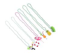 KONTONTY 6 Pièces Collier à Thème Tropical Plage Luau Colliers De Fête Bijoux Hawaïens Pendentif Hawaïen Colliers Chaîne Pour Hawaïen Décoration Du Cou Articles De Fête Hawaï Feutre