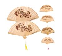 KONTONTY 6 Pièces éventail vintage fans de mariage ancien Fans de mains pour de mariage ventilateur Souvenirs de style traditionnel chinois éventails à main pour femmes