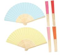 KONTONTY 6 Pièces Éventails Pliants Diy Garçon Fille Éventails Papier à Peindre Accessoires pour Décoration Mix de Couleurs pour Activités Manuelles et Décorations Intérieur