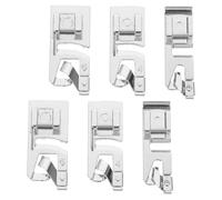 KONTONTY 6 Pièces Lot de Presseurs pour Ourlet Roulé Acier Robuste pour Ourlets Accessoires de Couture Main et Entretien Machine à Coudre Adapté Aux Projets Domestiques et Tissus Variés