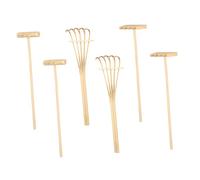 KONTONTY 6 Pièces Mini Râteaux de Jardin Zen Bambou Outils Créatifs pour Bac à Sable Décoration Artistique de Bureau pour Relaxation et