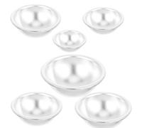 KONTONTY 6 Pièces Moule Boule de Bain Rond en Alliage D'aluminium, Argenté | Double Usage la Cuisine et Loisirs Créatifs, Bords Lisses, Cavité Profonde, pour Demi-sphères et Bombes