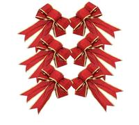 KONTONTY 6 Pièces Nœuds Décoratifs avec Bord Doré et Paillettes Nœuds de Noël Uniques pour Guirlandes Mariages et Décorations DIY