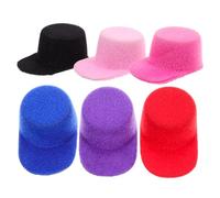 KONTONTY 6pièces Mini Velvet Baseball Caps Small Hat Props Diy Crafts Miniature Doll House Decorations for Girls Hair Accessories