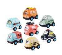 KONTONTY 7 Pièces Jouets de Voitures Miniatures à Friction de Véhicules Colorés pour Garçon Fille avec Modèles de Voitures et Hélicoptères Jouets Éducatifs et Interactifs