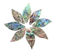 KONTONTY 8 Pièces Pendentif Feuille en Nacre D’ormeau, Bijoux DIY | Perçage Prêt à Suspendre, Style Mode Quotidien, pour Boucles D’oreilles et Porte-clés