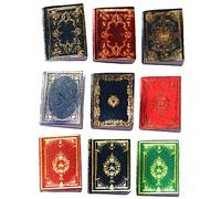 KONTONTY 9 pièces Miniature Bible Books Set for Dollhouse Decor Retro Paper Material Child Plaything for Pretend Study Scenes