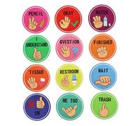 KONTONTY Affiche de Signaux Manuels Colorée pour Salle de Classe Outils de Communication Non pour Enseignants et Écoles Décoration de Bulletin Board et Supports Visuels pour Développement