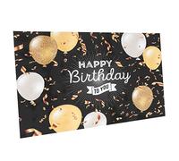 KONTONTY Ballon De Fond pour Fête Danniversaire 210 X 150 Cm Bannière « Joyeux Anniversaire » Accessoire Photo en Vinyle Robuste pour Les Célébrations