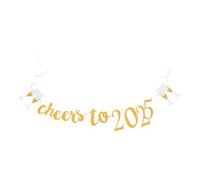 KONTONTY Bannière Cheers to Pour Nouvel An Décoration De Fête Scintillante Accessoire Photo De Bannières Décoratives