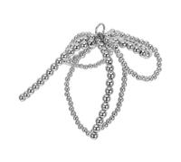 KONTONTY Bijoux de perles à arc breloques de chaussures pour baskets lacets garniture charmes de chaussures de bricolage charme noeud de perles Plastique Silver
