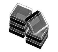 KONTONTY BoîTe À ÉChantillons MinéRaux 6 PièCes Vitrines Transparentes 4X4X2.5 Cm Avec Fond Noir Pour Collection De Cristaux Et DéCoration Pierres