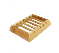 KONTONTY Boîte à Savon Bambou Naturel avec Drainage Support de Rangement Artisanal pour Salle de Bain Porte-Savon Écologique et Antidérapant Bois Original