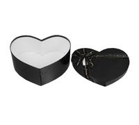 KONTONTY Boîte boite coffre- en forme de coeur cœurs fantaisie petit ami demoiselles d'honneur heureux Luxe souhaitant garçons d'honneur Papier Black