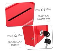 KONTONTY Boîte de Vote Multifonctionnelle PVC Rouge avec Serrure Boîte à Suggestions et Urne pour Dons pour Collecte de Fonds Élections Inspections Montage Mural ou Pose Au Sol