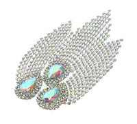 KONTONTY Broche Applique Décorative Frange pour Vêtements Chaussures Accessoire Élégant Strass pour Costume Robe Couleur Argentée Ab