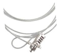KONTONTY Câble Antivol et Résistance aux Tentatives de Coupe Bouton D'engagement Main en Acier Argenté pour Ordinateur Portable pour Usage Professionnel