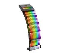 KONTONTY Câble d'alimentation RGB 24 Broches pour Pc Rallonge d'alimentation ATX Câble Gainé D'extension Installation Facile Compatible Composants De Jeu Style Lumineux Multicolore