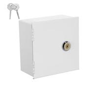 KONTONTY Cache Interrupteur Verrouillable Type 86 en Métal Blanc 60 MM de Haut, Protection Étanche sans Fond pour Interrupteur D’Éclairage, Boîtier de Sécurité Mural Intérieur et Extérieur,