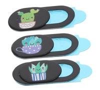 KONTONTY Cache-Objectif De Webcam Dessin Animé Cactus pour Ordinateur Portable Tablette, Lot De 3 Pièces, Ultra Fin, Protection Confidentialité Coulissante, Multiusage Bureau Et Voyage, Couleur Verte