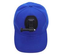 KONTONTY Casquette Sport Ajustable Coton avec Fixation Caméra pour Vélo Randonnée Compatible Caméra Sport Bleu Foncé