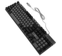 KONTONTY Clavier Mécanique Filaire RGB 104 Touches pour Gamers, Design Bicolore Gris-Noir, Rétroéclairage Multicolore, Touche Suspendue Ergonomique pour Jeu PC Professionnel