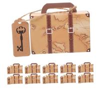 KONTONTY Coffret Voyage Rétro 50Pcs en Papier Kraft Boîte à Bonbons de Valise Décorations de Fête de Mariage pour Événements Thématiques