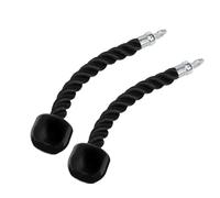 KONTONTY Corde à Triceps à Prise Unique, Lot de 2, Nylon Noir, Articulation pivotante, résistantes à l'usure, compatibles avec câble Crossover et Machine à tirage pour Bras et Dos