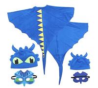 KONTONTY Costume Garçon Fille Dinosaure Cosplay Halloween avec Cape Masque et Chapeau Déguisement Animal pour Fête et Anniversaire pour Ans