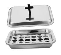 KONTONTY de communion fournitures d'autel fournitures d'église assiette à couverte petit plateau plat de service avec couvercle plateau décoratif Acier inoxydable